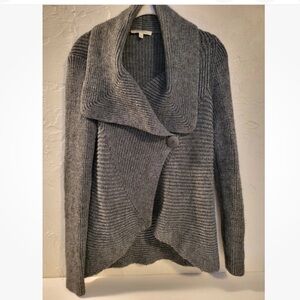 ELISABETTA ITALIAN KNITWEAR Gray Wool Alpaca Sweater Cardigan